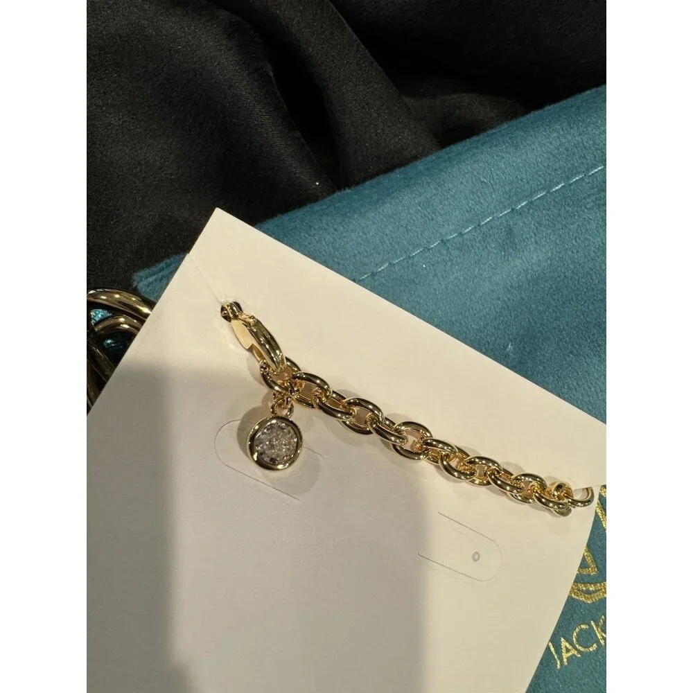 Jackie Mack Gold Tone Lumi Link Bracelet Women's Costume Jewelry $128 NEW
